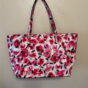 Kate Spade Floral Shoulder Tote Bag PVC Red Women
